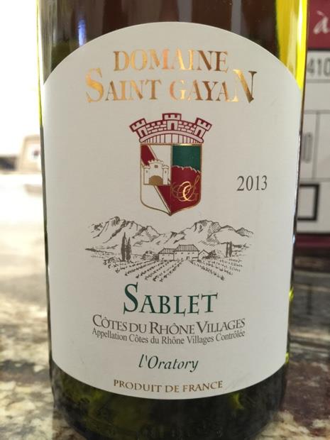 Domaine Saint Gayan Sablet 2022 白ワイン 2022 Domaine Saint Gayan Côtes du Rhône Villages Sablet Blanc