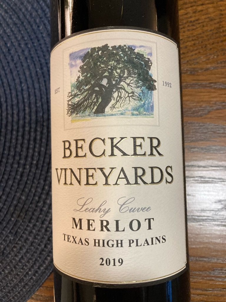 2019 Becker Vineyards Merlot, USA, Texas - CellarTracker