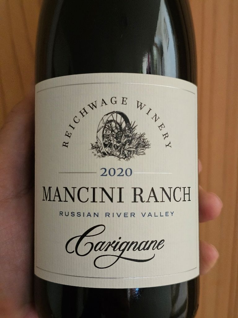 Mansani Ranch 2020 Reichwage Winery Carignane Mancini Ranch, USA, California, Sonoma ...