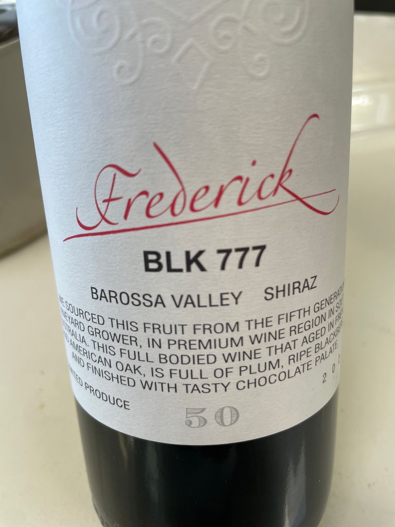 2017 Sieger Estate Shiraz Frederick BLK 777 - CellarTracker
