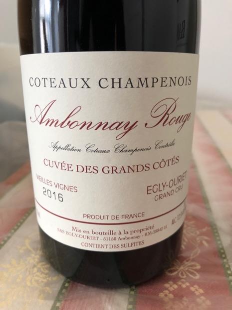 2017 Egly-Ouriet Coteaux Champenois Cuvée des Grands Côtés Vieilles Vignes  Rouge Ambonnay, France, Champagne, Coteaux Champenois - CellarTracker