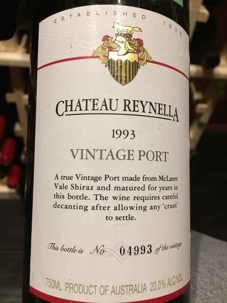 1993 Chateau Reynella Shiraz Vintage Port - CellarTracker