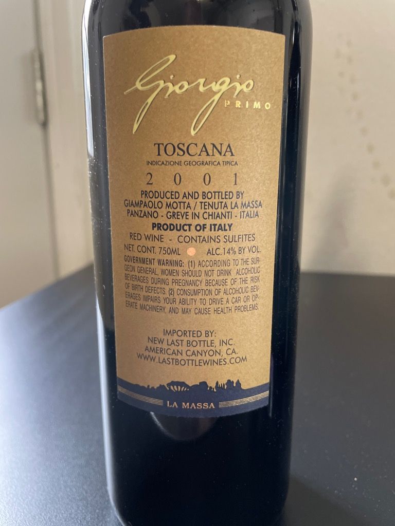 2001 La Massa Giorgio Primo - CellarTracker
