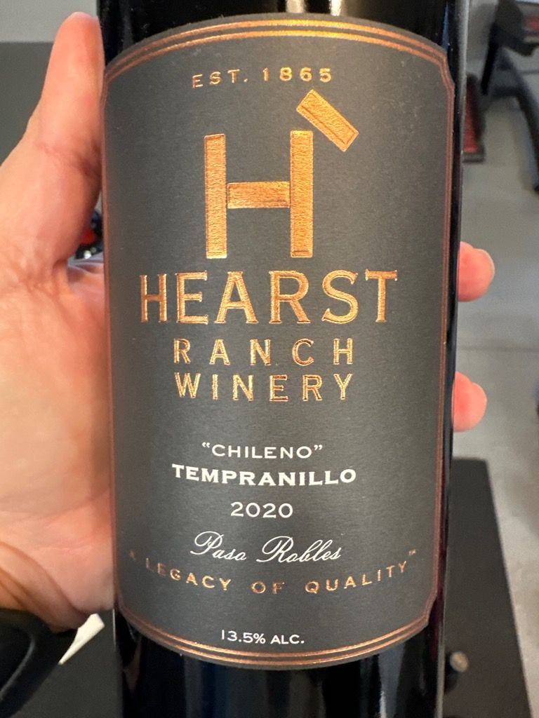 2020 Hearst Ranch Winery Tempranillo Chileno, USA, California, Central