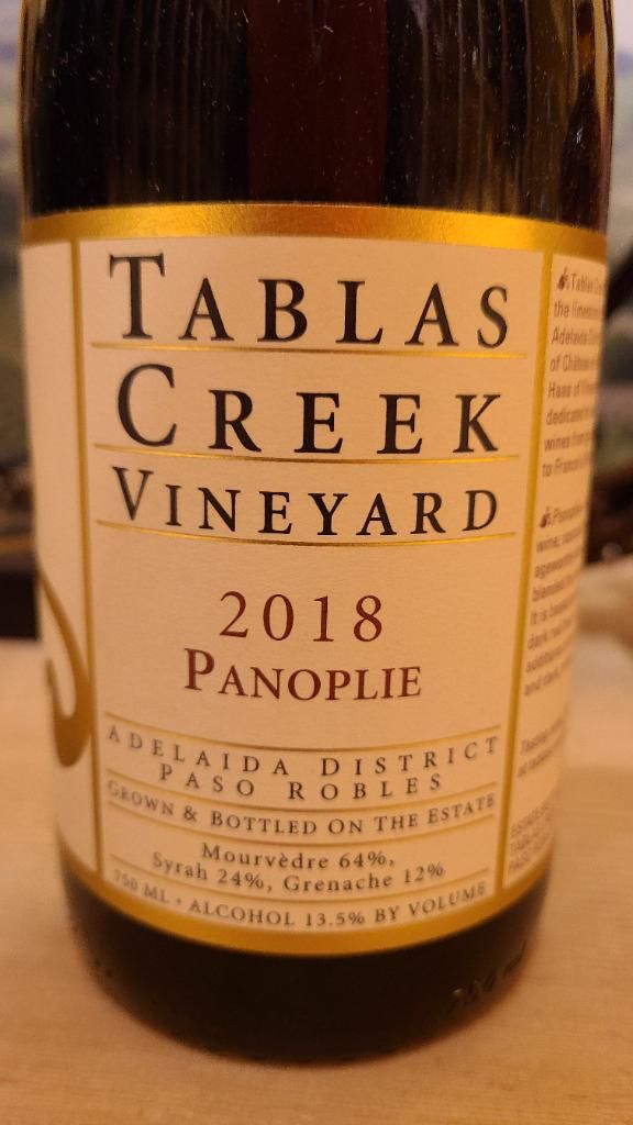 2019 Tablas Creek Panoplie, USA, California, Central Coast, Paso Robles Adelaida District