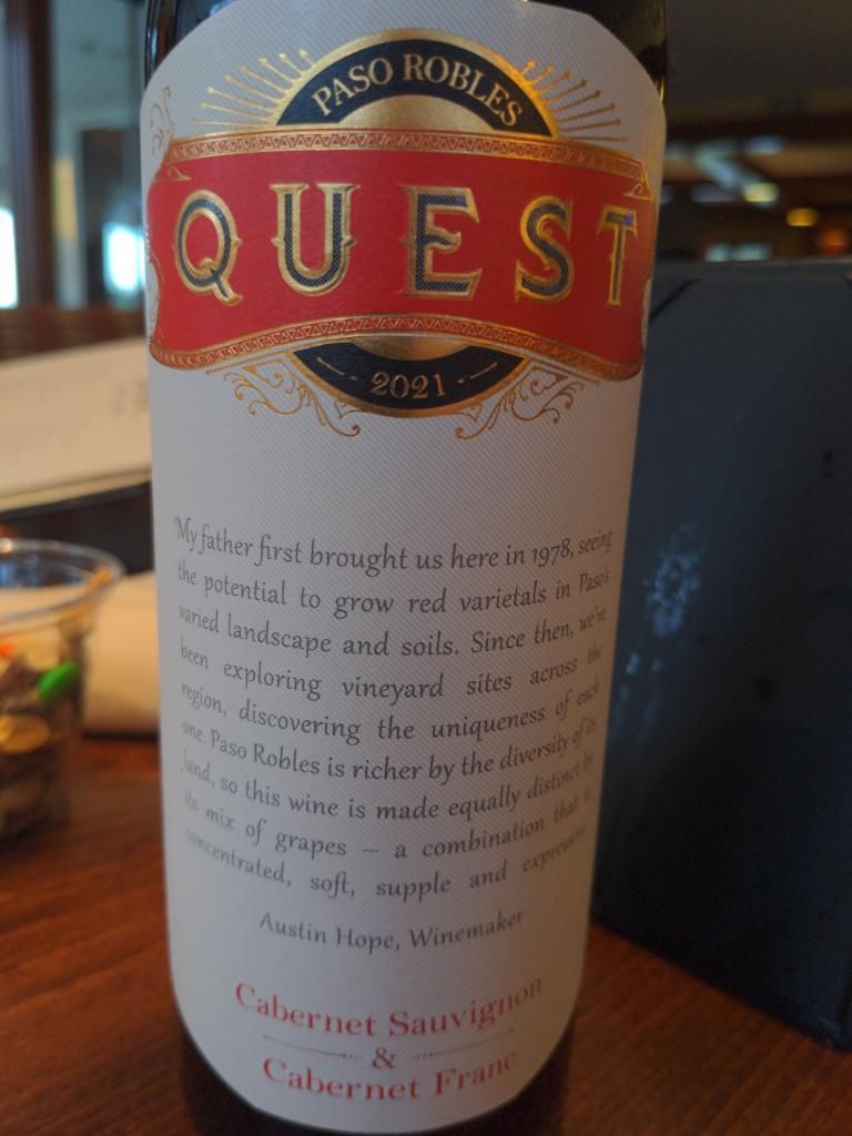 2021 Quest, USA, California, Central Coast, Paso Robles CellarTracker