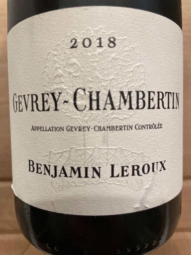 2018 Benjamin Leroux Gevrey-Chambertin - CellarTracker
