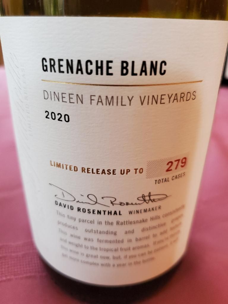 2021 Chateau Ste. Michelle Grenache Blanc Dineen Family Vineyard, USA