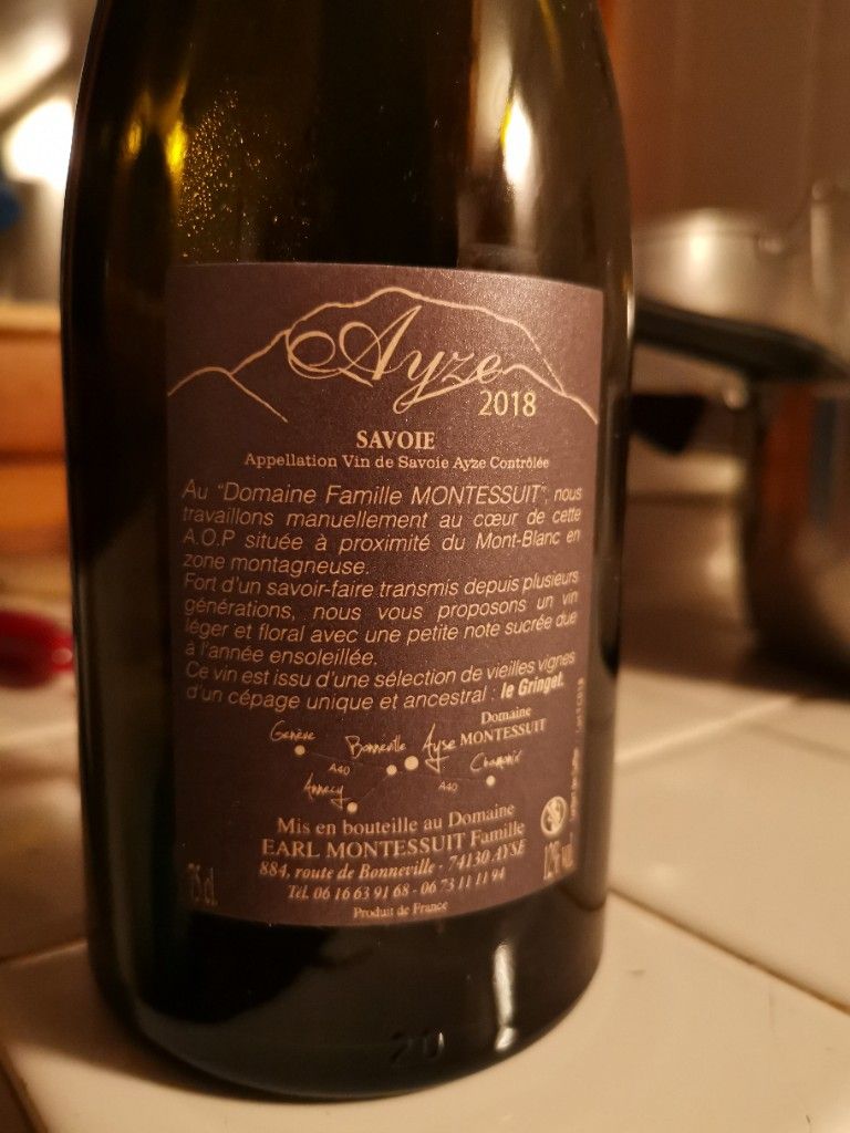 2018 Domaine Montessuit Vin de Savoie Ayse Crocus Alpinus Vieilles