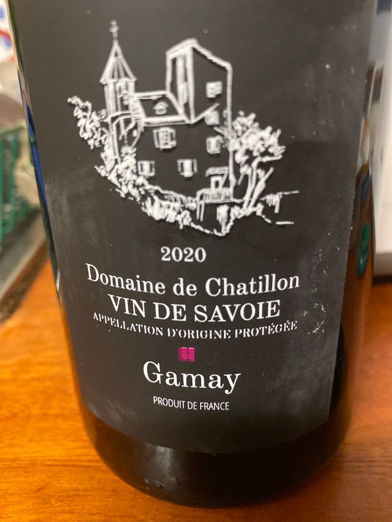 2020 Domaine de Chatillon Gamay Vin de Savoie, France, Savoie, Vin de ...
