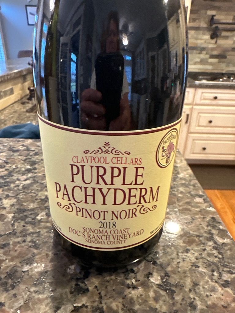 2019 Claypool Cellars Pinot Noir Purple Pachyderm Doc's Ranch Vineyard