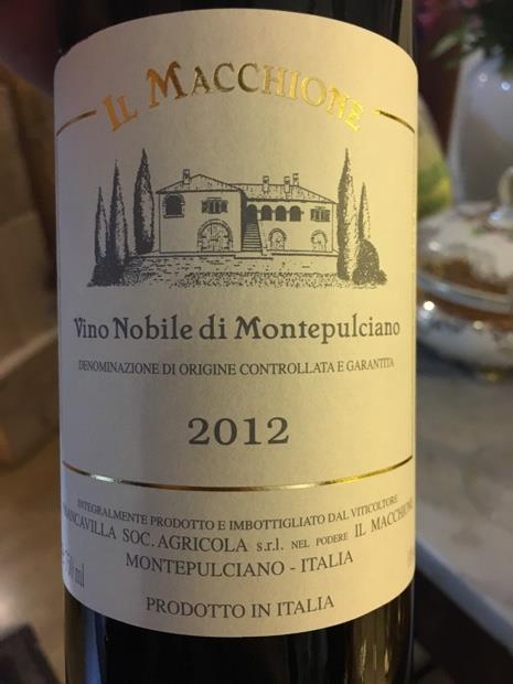 2012 Il Macchione Vino Nobile di Montepulciano, Italy, Tuscany ...