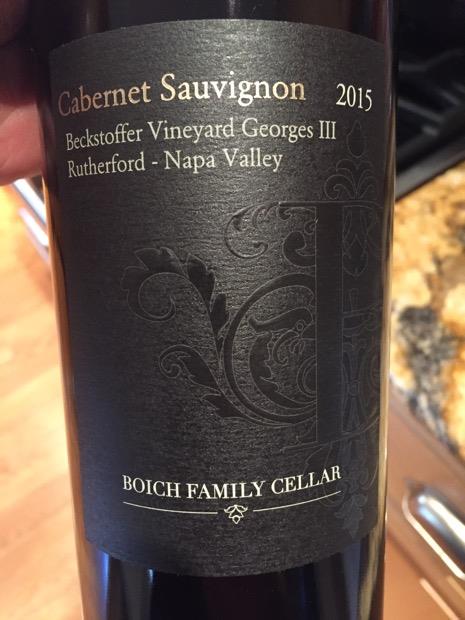 2015 Boich Family Cellar Cabernet Sauvignon Beckstoffer Georges III ...