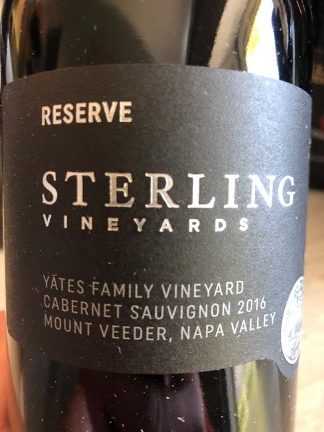 2016 Sterling Vineyards Cabernet Sauvignon Reserve Yates Family ...