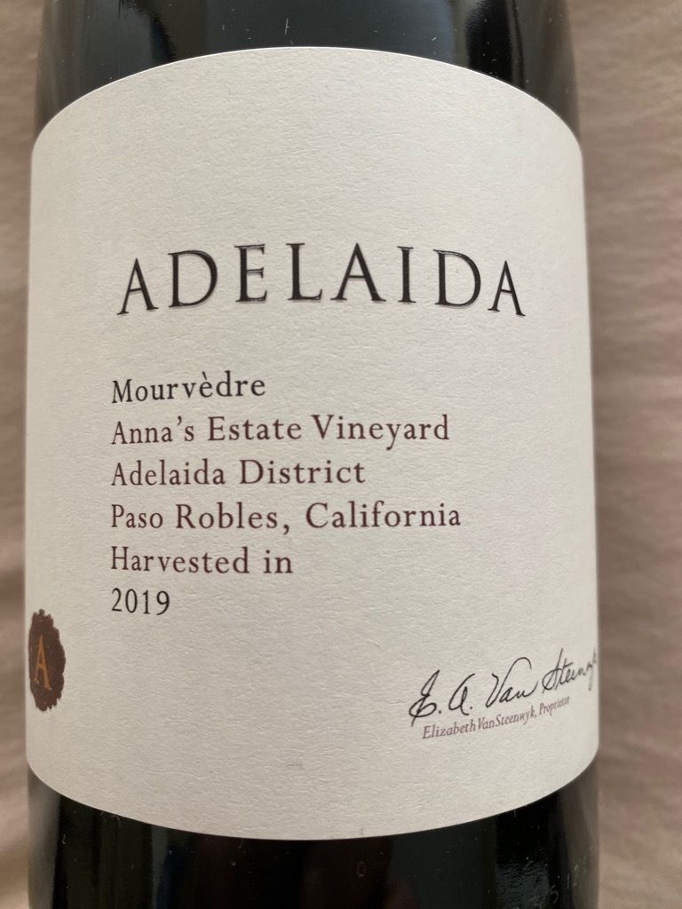 2019 Adelaida Mourvèdre Signature Series Anna's Estate Vineyard, USA, California, Central Coast