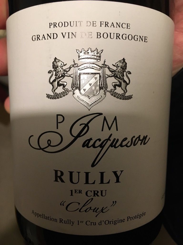 2019 Paul et Marie Jacqueson Rully 1er Cru Les Cloux, France, Burgundy ...