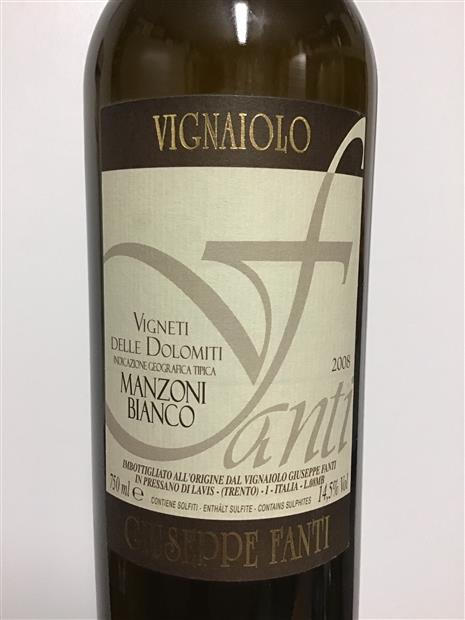 2003 Giuseppe Fanti Manzoni Bianco, Italy, Vigneti delle Dolomiti IGT ...