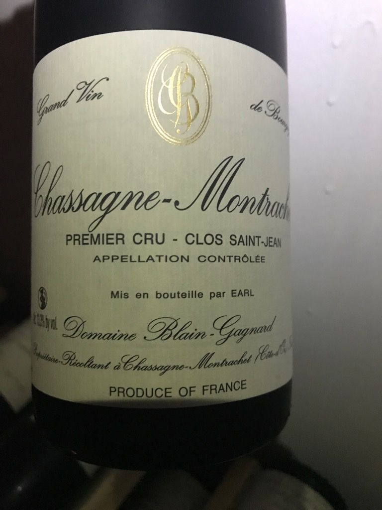 2010 Blain-Gagnard Chassagne-Montrachet 1er Cru Clos St. Jean Rouge ...