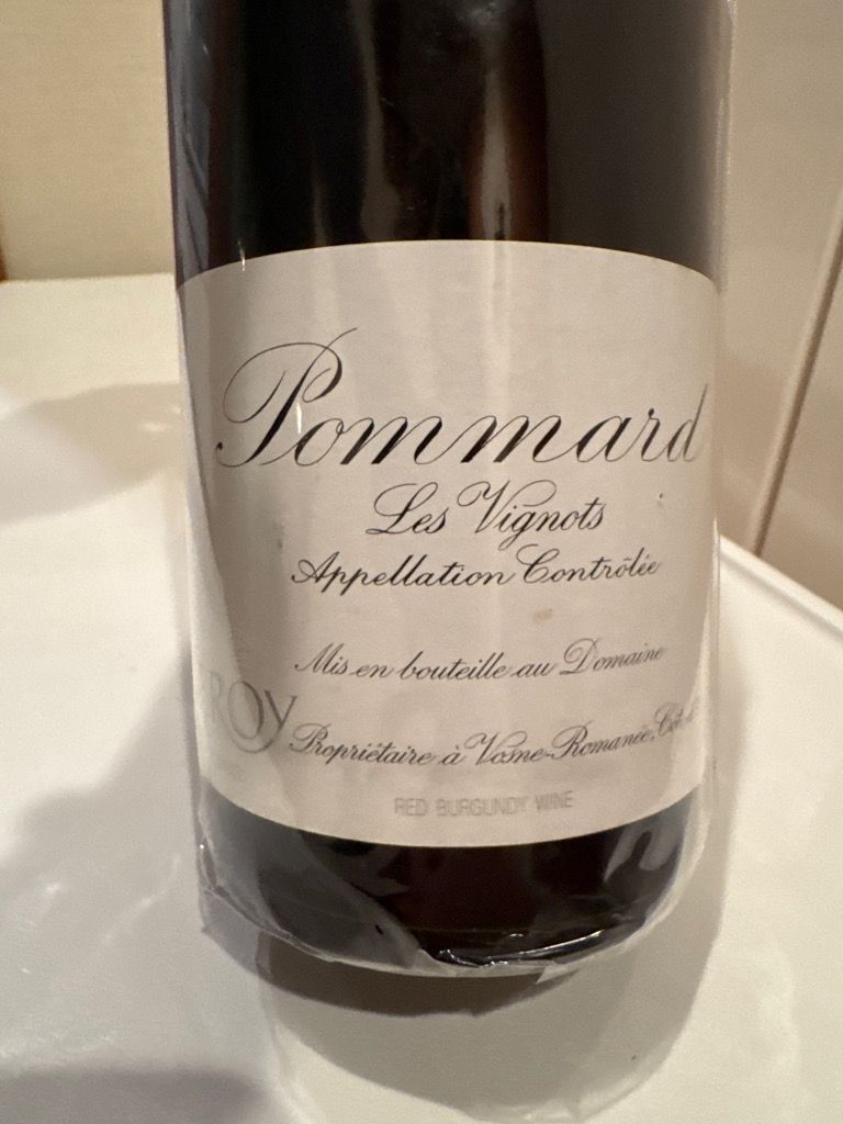 Pommard les Vignots Domaine Leroy 1999 / ポマール レ ヴィーニョ