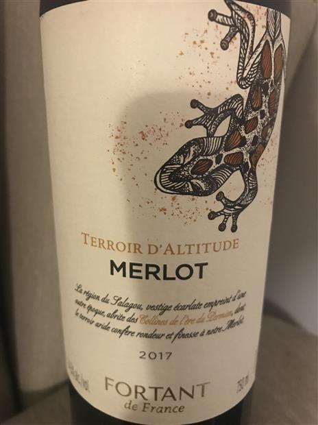 Fortant De France Merlot Terroir D Altitude France Languedoc