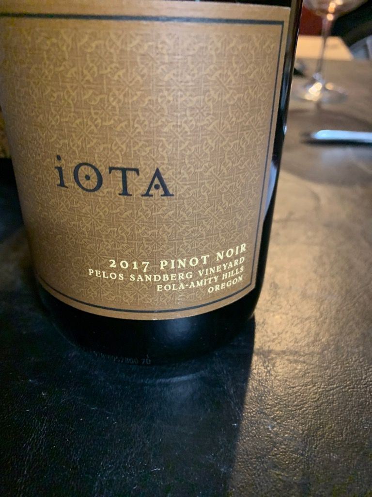 2017 Iota Pinot Noir "Phyllis" Pelos Sandberg Vineyard, USA, Oregon, Willamette Valley, Eola