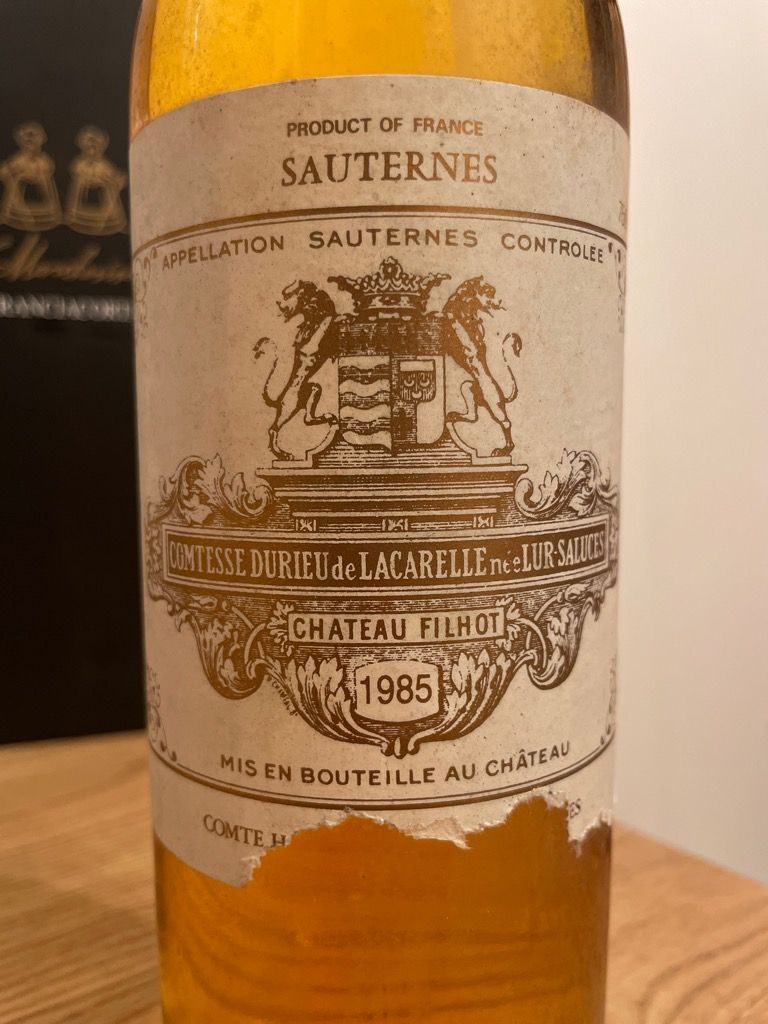 1985 Château Filhot Comtesse Durieu de Lacarelle nee Lur Saluces ...