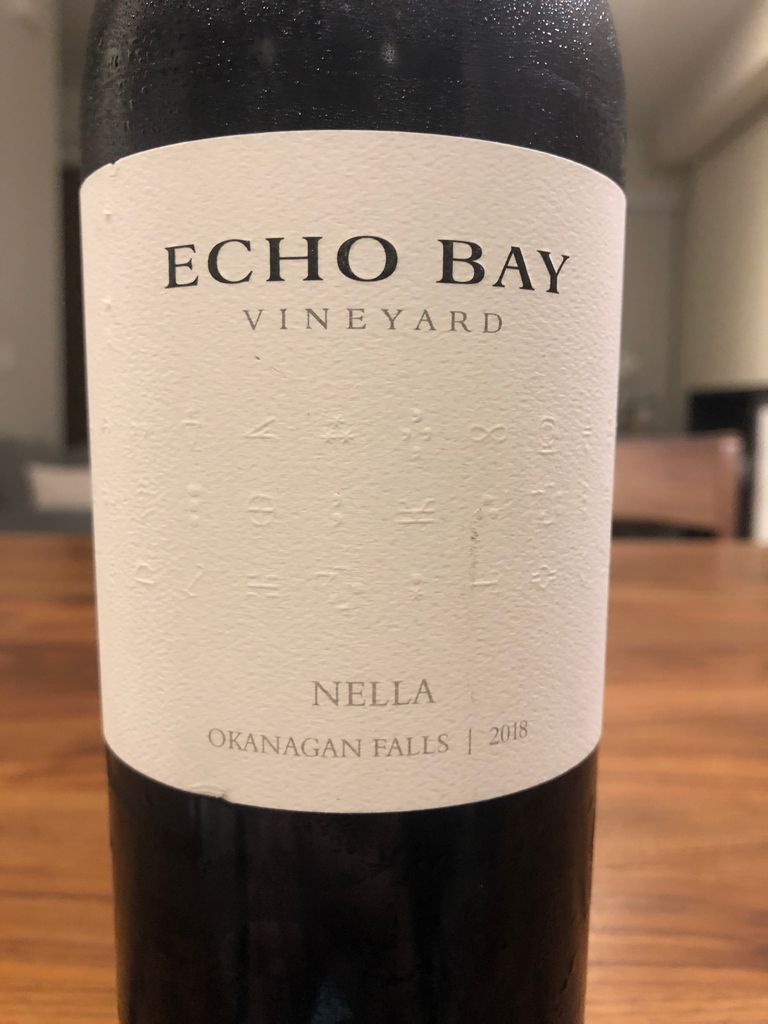 2019 Echo Bay Vineyard Sangiovese Nella, Canada, British Columbia