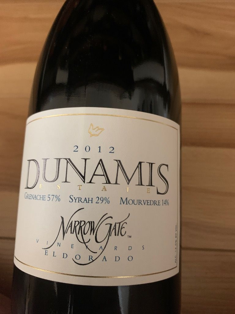 2012 Narrow Gate Vineyards "Dunamis", USA, California, Sierra Foothills