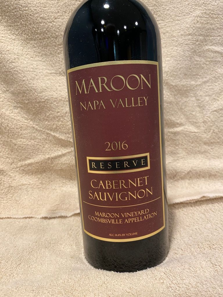 2016 Maroon Cabernet Sauvignon Reserve Maroon Vineyard Coombsville 