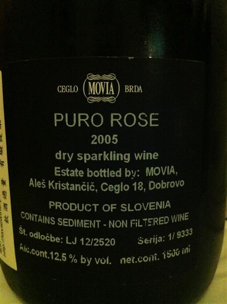 2005 Movia Puro Rose, Slovenia, Primorska, Goriška Brda - CellarTracker