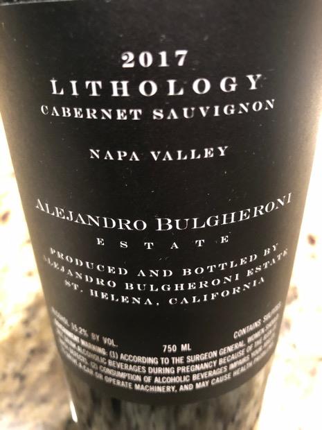 2017 Lithology Cabernet Sauvignon - CellarTracker