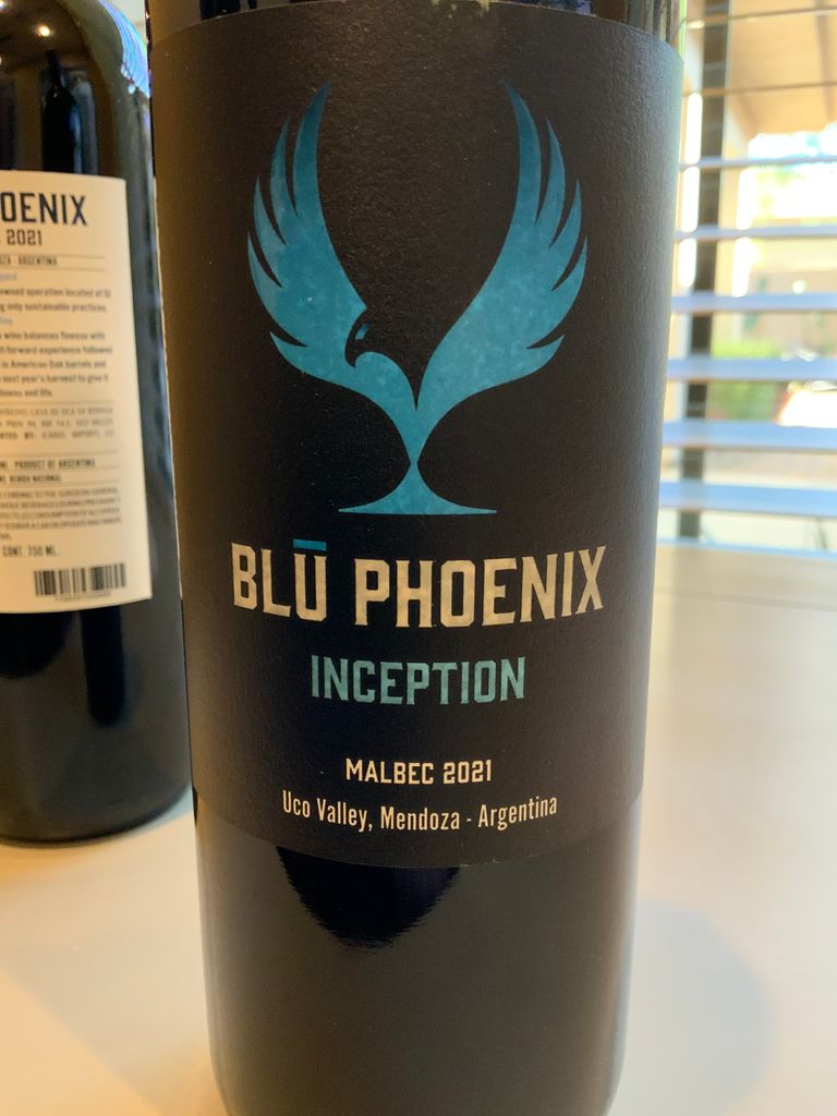 2023 Blu Phoenix Malbec Inception Chacayes, Argentina, Mendoza, Valle ...
