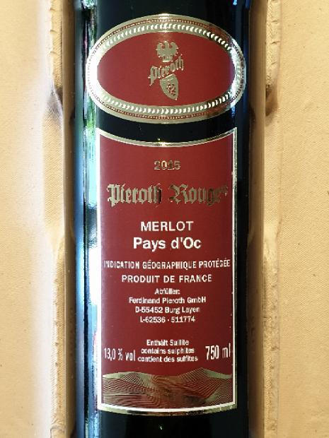 2016 Ferdinand Pieroth Merlot Vin de Pays d'Oc - CellarTracker