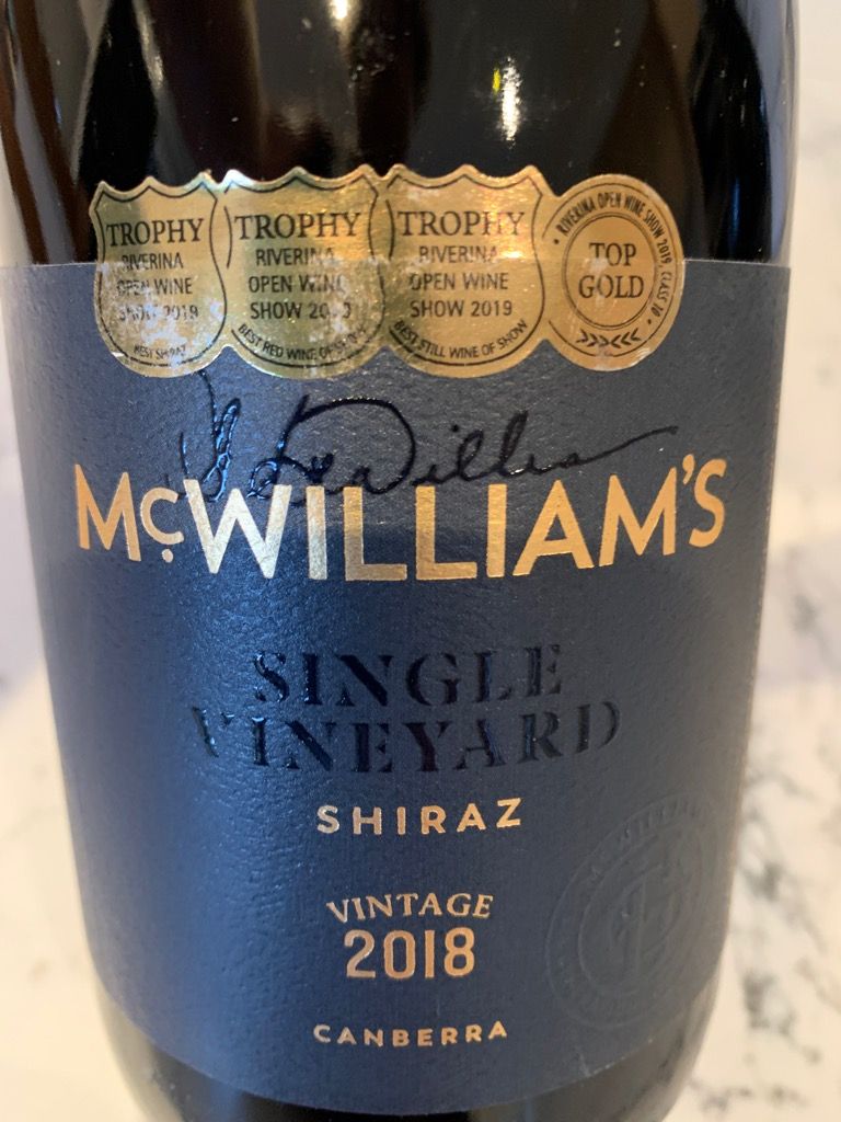 2017 McWilliam's Shiraz Single Vineyard, Australia, New South Wales ...