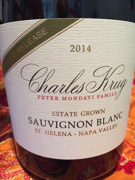 2014 Charles Krug Winery (Peter Mondavi Family) Sauvignon Blanc Limited ...