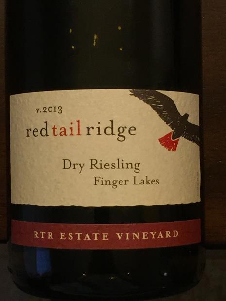 Red Tail Ridge Riesling 2013 Red Tail Ridge Winery Dry Riesling RTR Estate Vineyard, USA, New ...