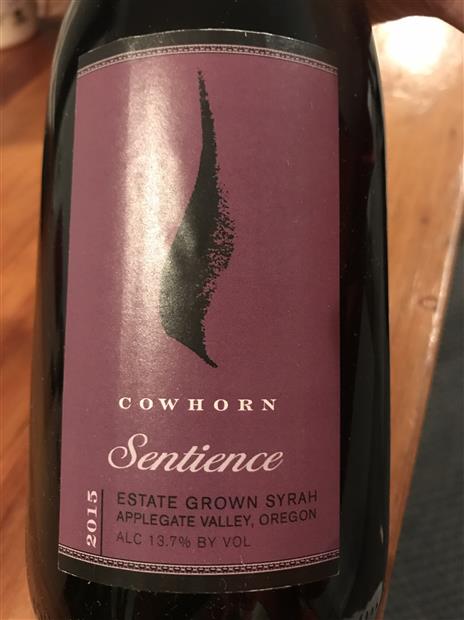 cowhorn sentience oregon syrah 2011