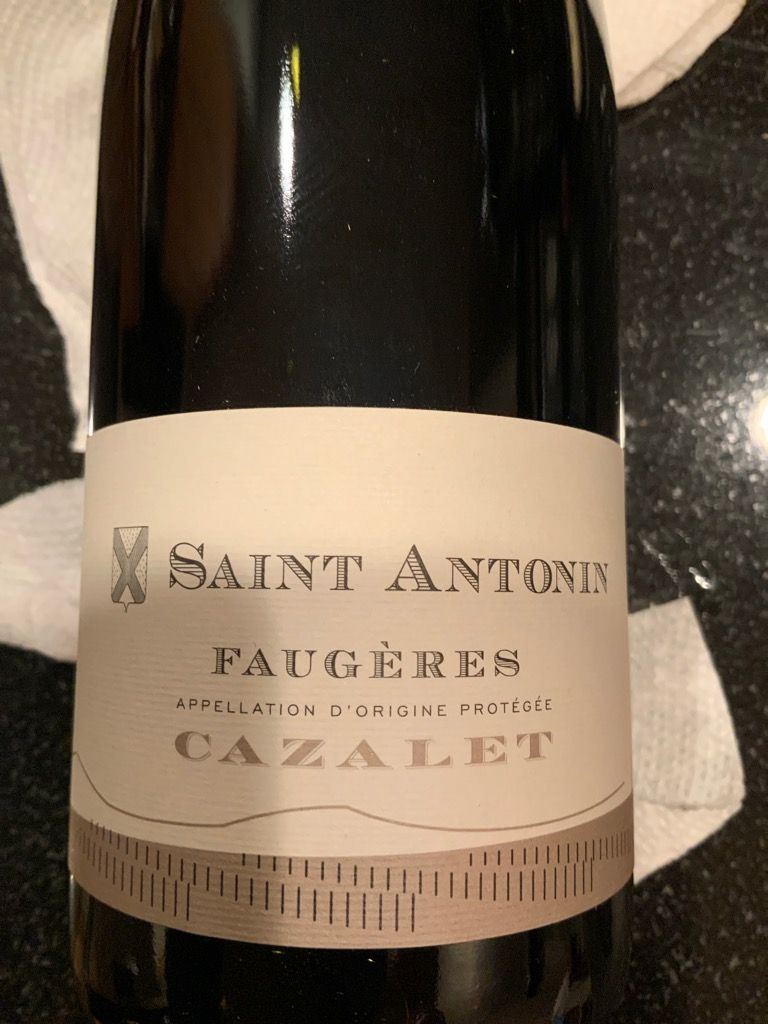 2019 Domaine Saint Antonin Faugères Lou Cazalet, France, Languedoc