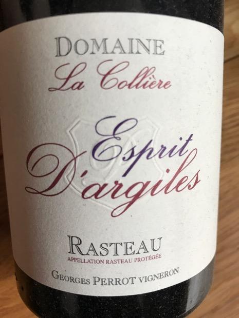 2013 Domaine La Colliere Rasteau Esprit D'argiles, France, Rhône ...