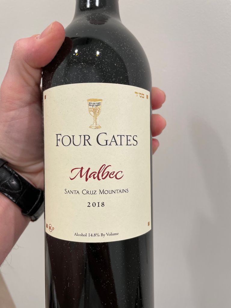 2019 Four Gates Malbec Kosher, USA, California, Santa Cruz Mountains