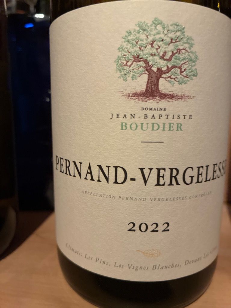 2022 Jean-Baptiste Boudier Pernand-Vergelesses Blanc - CellarTracker