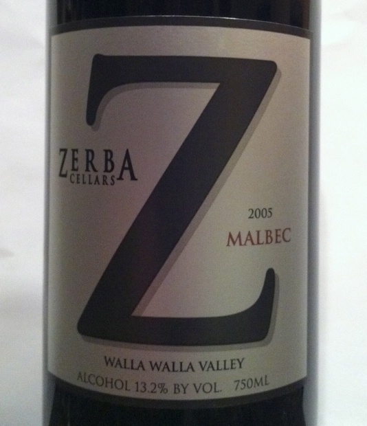 2005 Zerba Cellars Malbec Walla Walla Valley, USA, Washington, Columbia