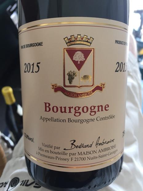 2015 Maison Bertrand Ambroise Bourgogne Hautes-Côtes De Nuits, France ...