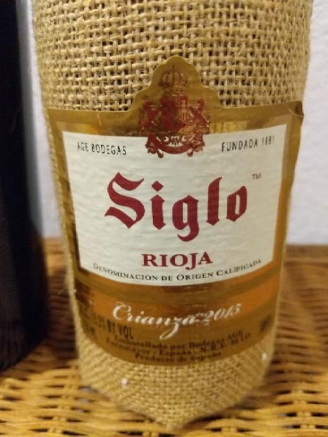 2015 Bodegas AGE Rioja Siglo crianza, Spain, La Rioja, Rioja ...