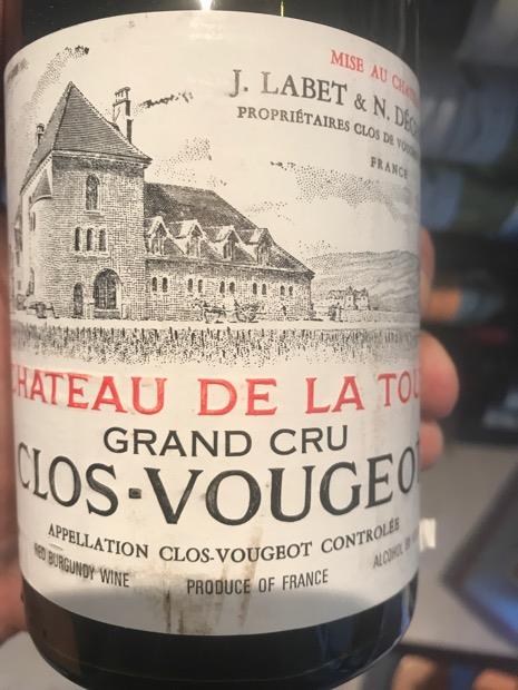 1986 Domaine Château De La Tour Clos Vougeot Vieilles Vignes