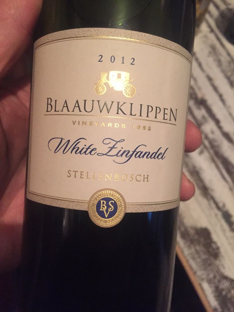 2012 Blaauwklippen White Zinfandel, South Africa, Coastal Region
