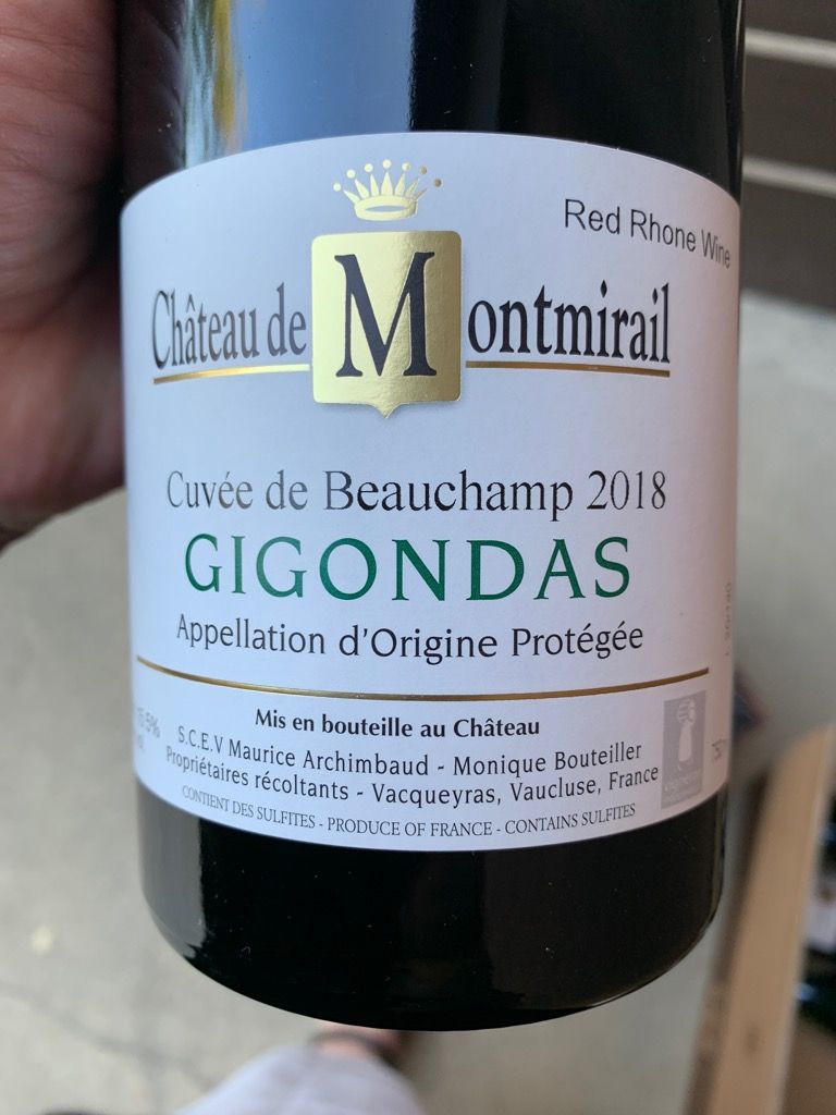 2018 Château de Montmirail Gigondas Cuvée de Beauchamp, France, Rhône