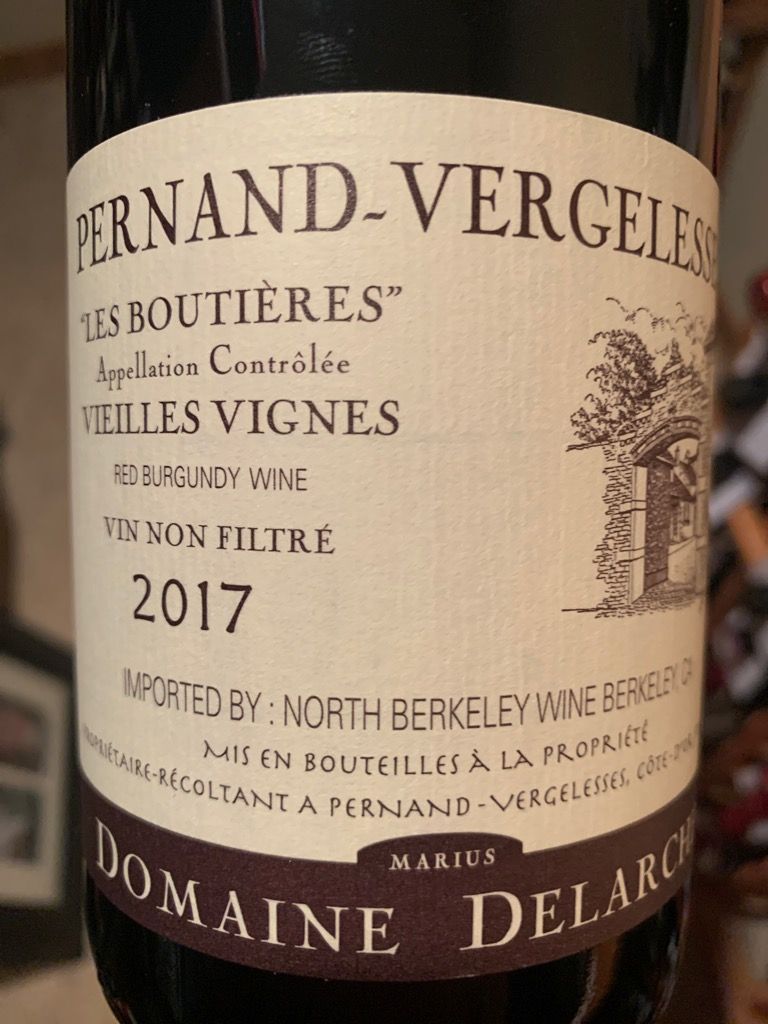 2017 Domaine Marius Delarche Pernand-Vergelesses Les Boutières
