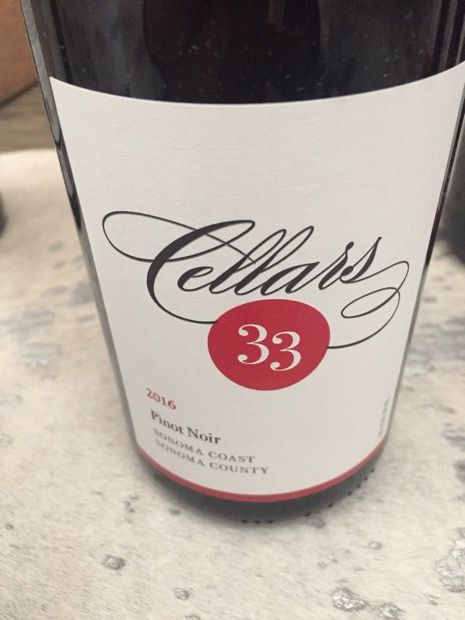 2016 Cellars 33 Pinot Noir Sonoma Coast, USA, California, Sonoma County ...