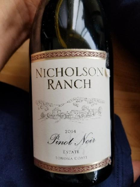 Nicholson Ranch Wine 2014 Nicholson Ranch Pinot Noir Estate Sonoma Coast, USA, California ...